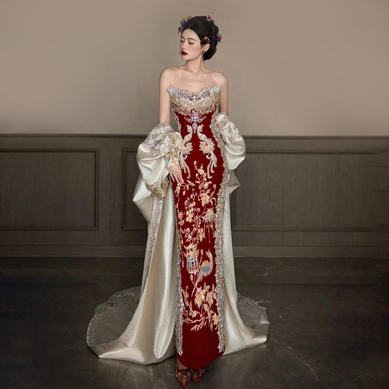 Embroidery In Indonesia - Xiuhe Clothing جديد 2026 فستان زفاف