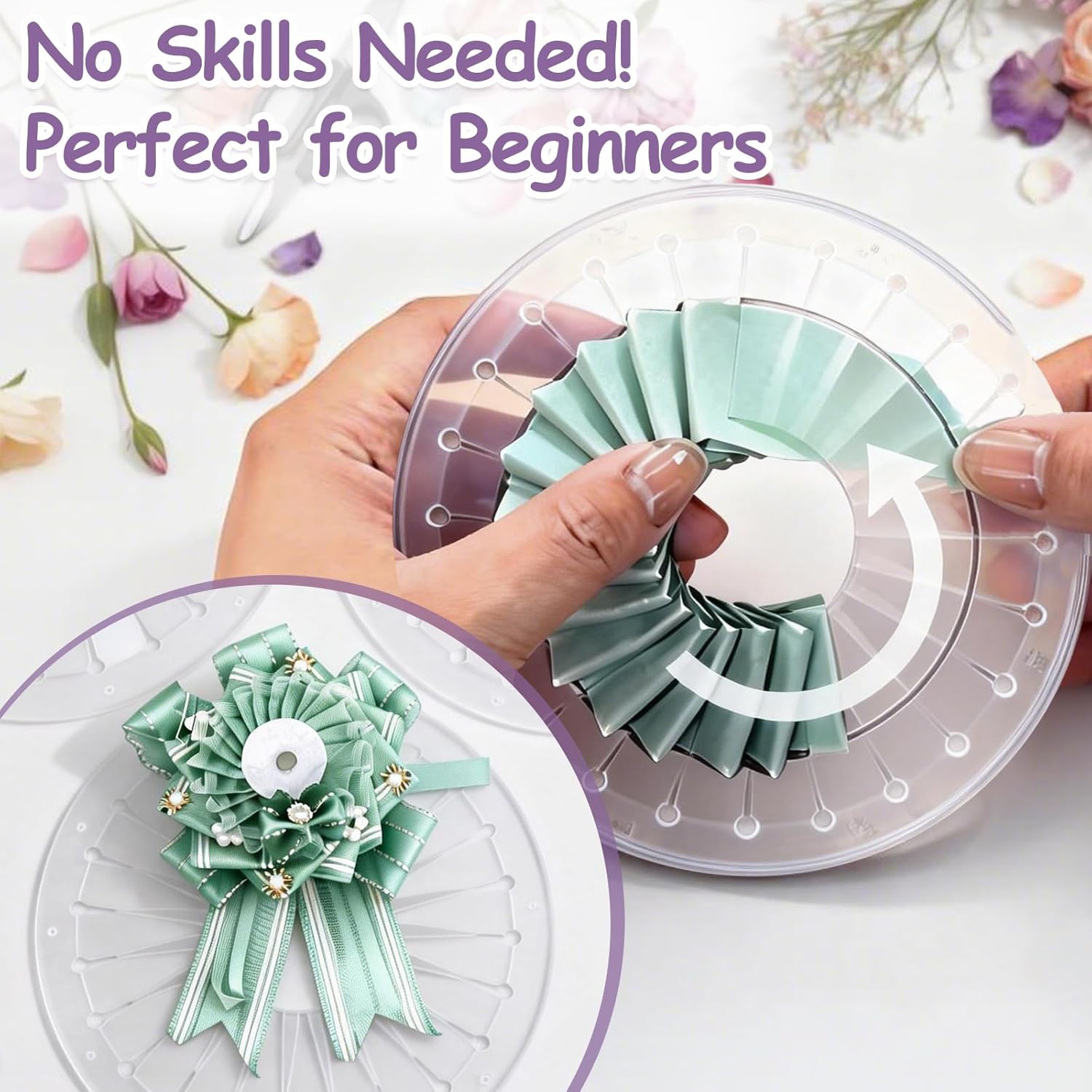 Embroidery Daisy - أداة صنع الوردات الشريطية الشفافة مقاس