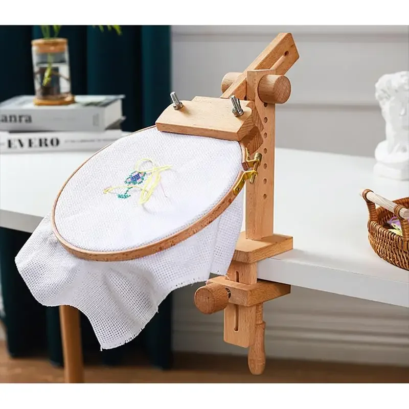Embroidery Hoop Stand - 360 ° حامل خياطة خشبي دوار