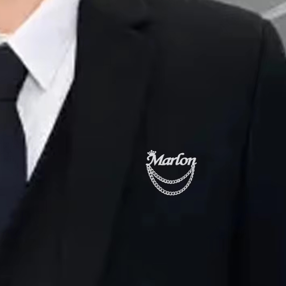 Embroidery Name - شخصية اسم بروش تخصيص تاج دبابيس