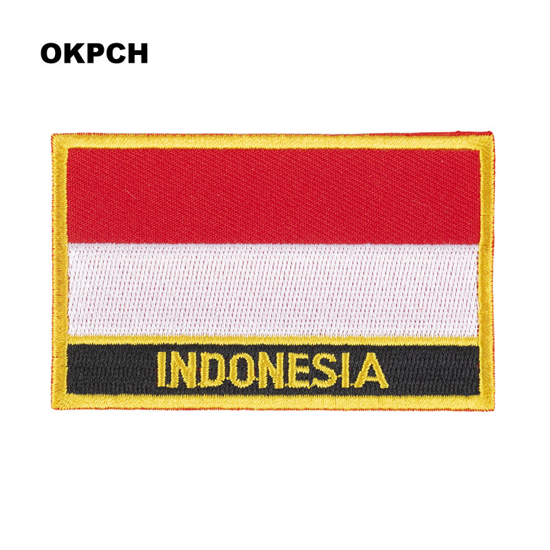 Embroidery In Indonesia - بقع التطريز علم اندونيسيا الحديد على