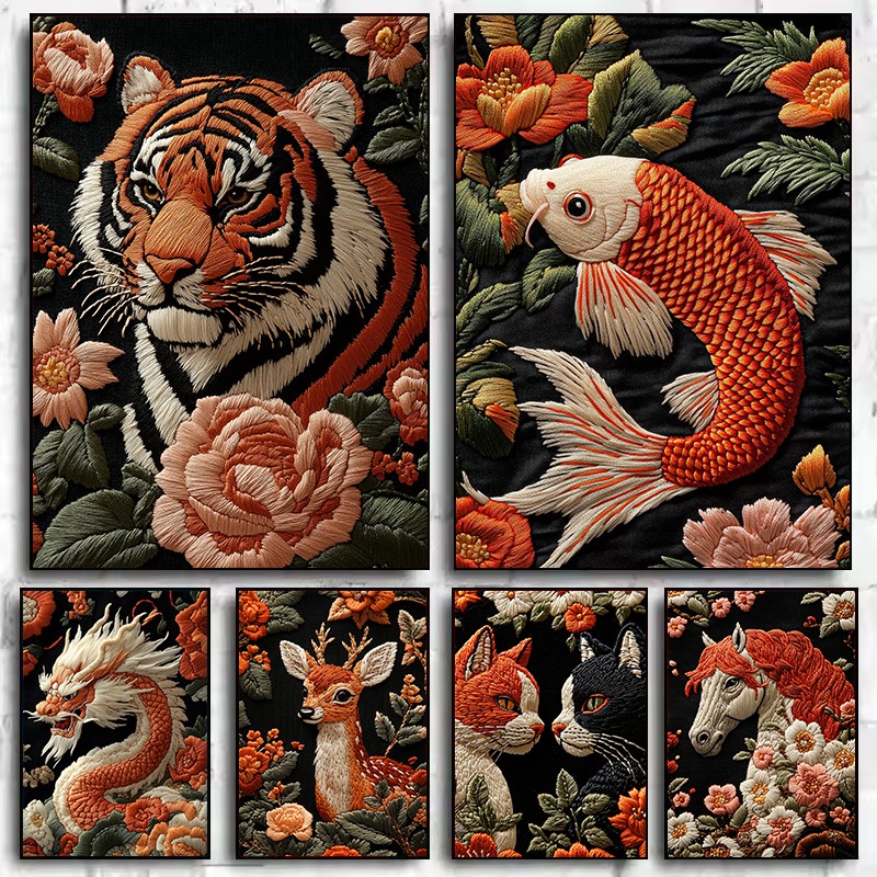 Embroidery Art - لوحة فنية مطرزة بأسلوب فني تصور