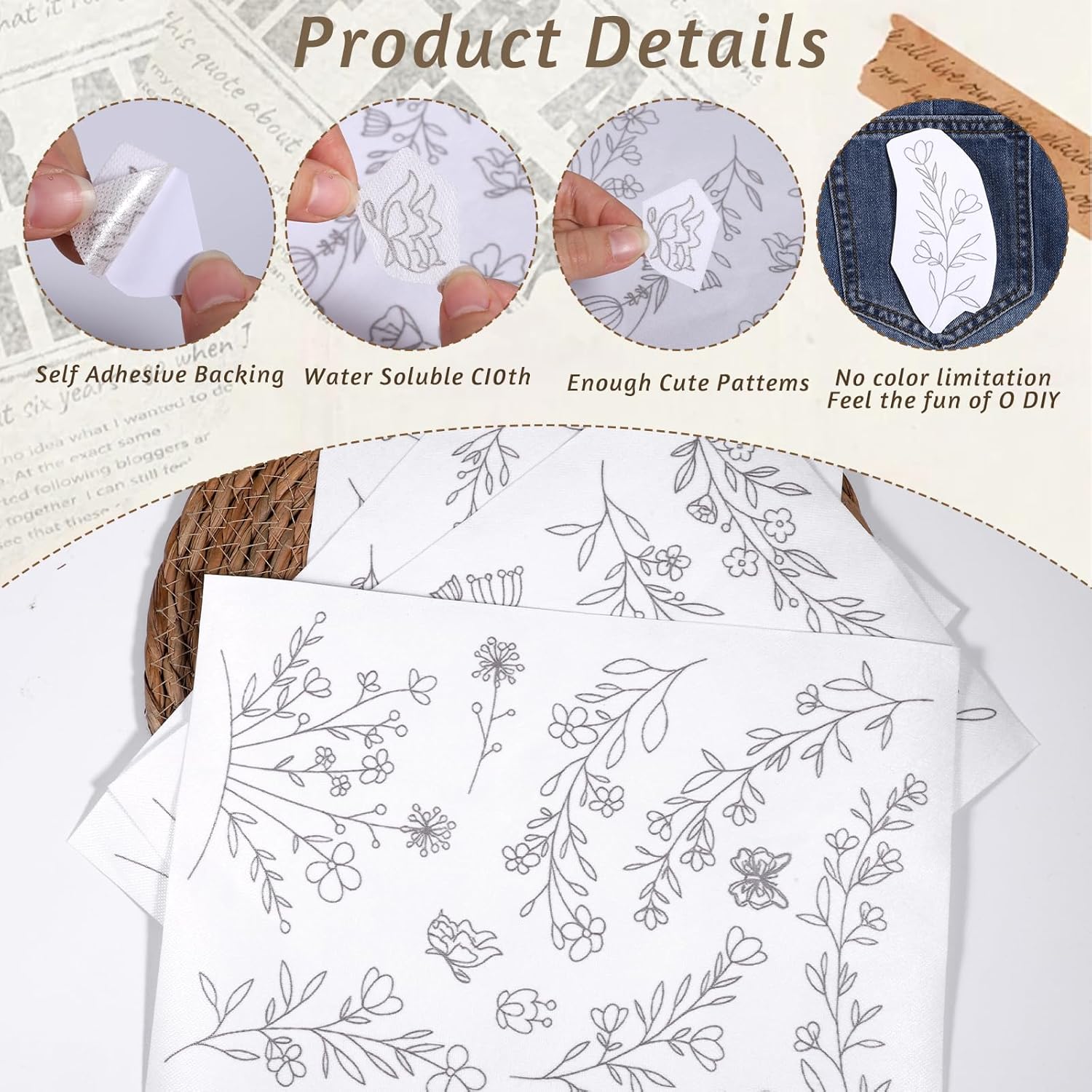 ورق تطريز قابل للذوبان في الما - مراجعة Embroidery Daisy وسعره