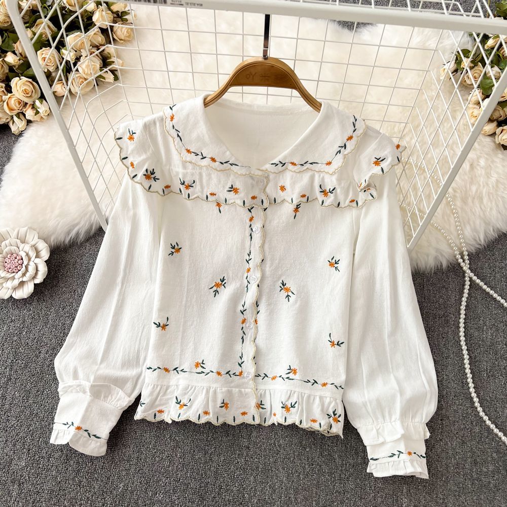 قمصان جميلة للنساء لطلاب ربيع  - مراجعة Embroidery Design Love وسعره
