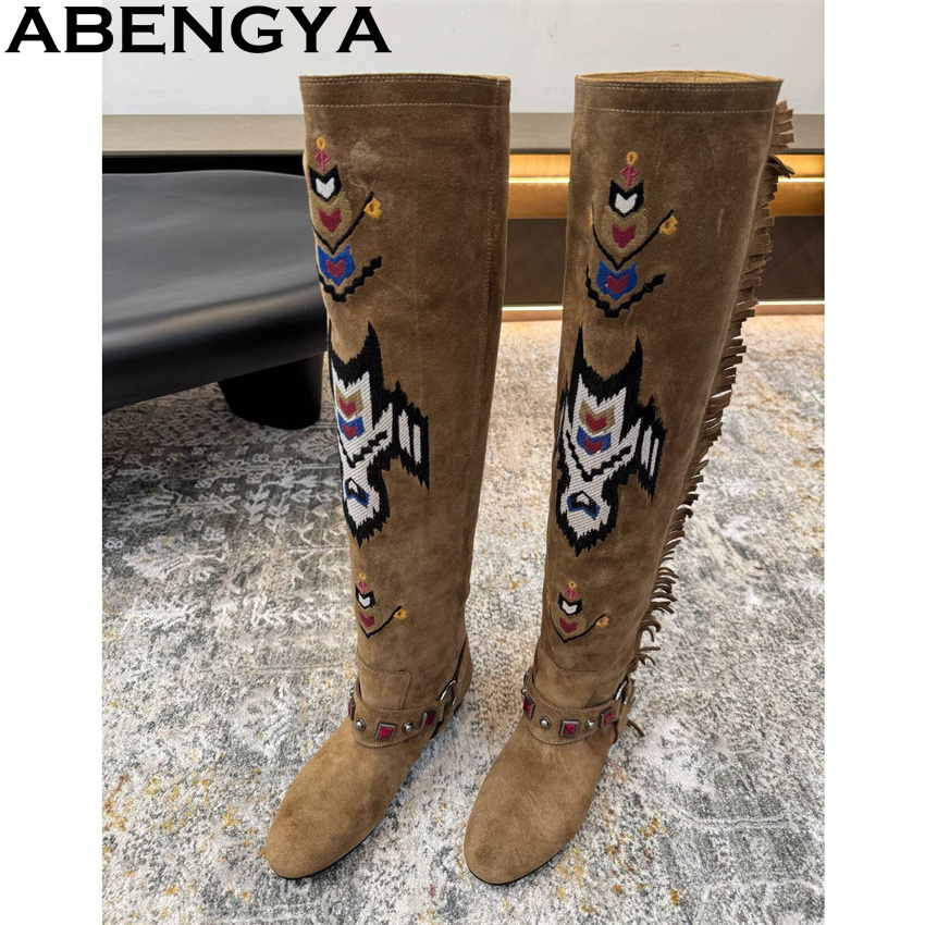 ABENGYA 2026 شتاء جديد حذاء بر - مراجعة Embroidery Print وسعره