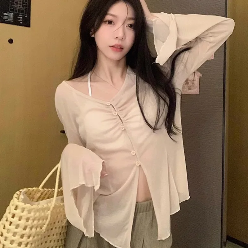 بلوزة بأكمام شفافة - قميص مطوي - مراجعة Embroidery Fashion وسعره