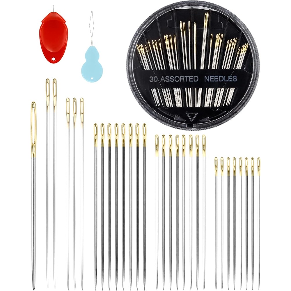 مجموعة من 30 إبرة خياطة يدوية  - مراجعة Embroidery Needle وسعره