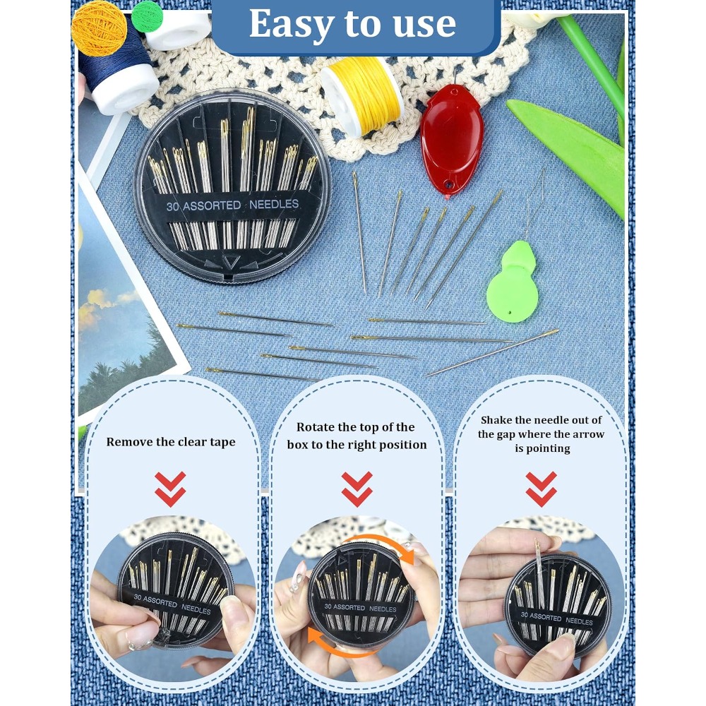 مجموعة من 30 إبرة خياطة يدوية  - مراجعة Embroidery Needle وسعره