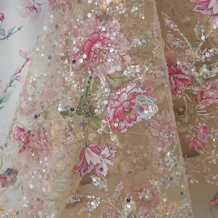 قماش دانتيل فاخر مطرز بالخرز ب - مراجعة Embroidery Needle وسعره