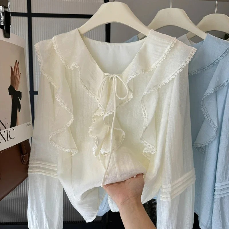 بلوزة فرنسية أنيقة بياقة على ش - مراجعة Embroidery Fashion وسعره
